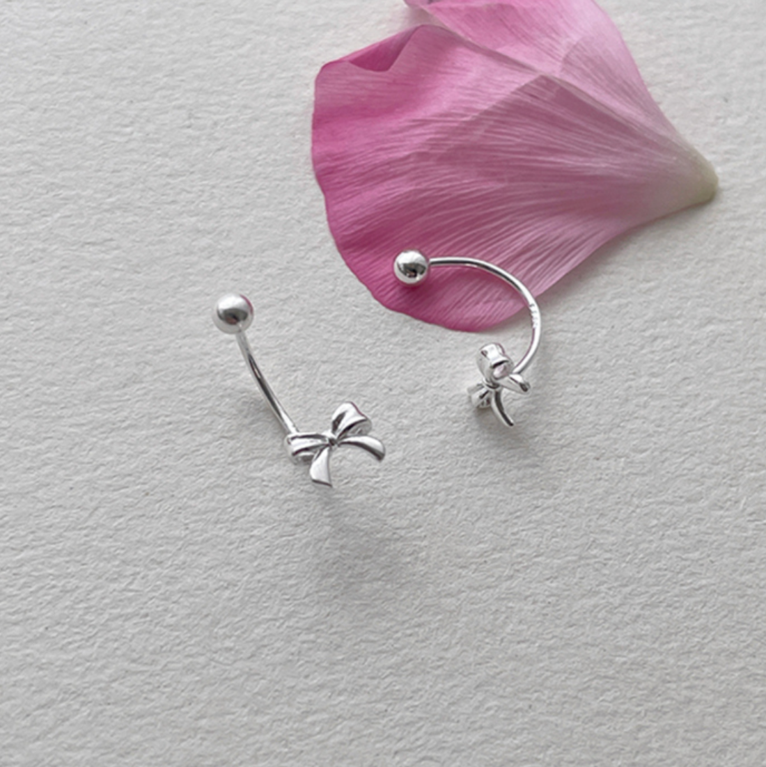 |sora'de| 925silver Ribbon Earring 461E