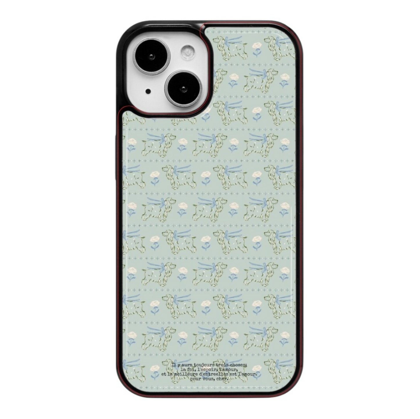 |dear my muse.| Puppy Flower Pattern Epoxy Phone Case