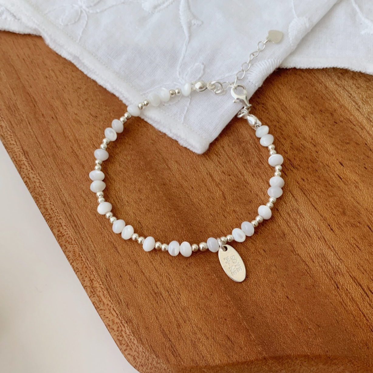 |SOYE PI-NE| Circle Pearl Silver Bracelet