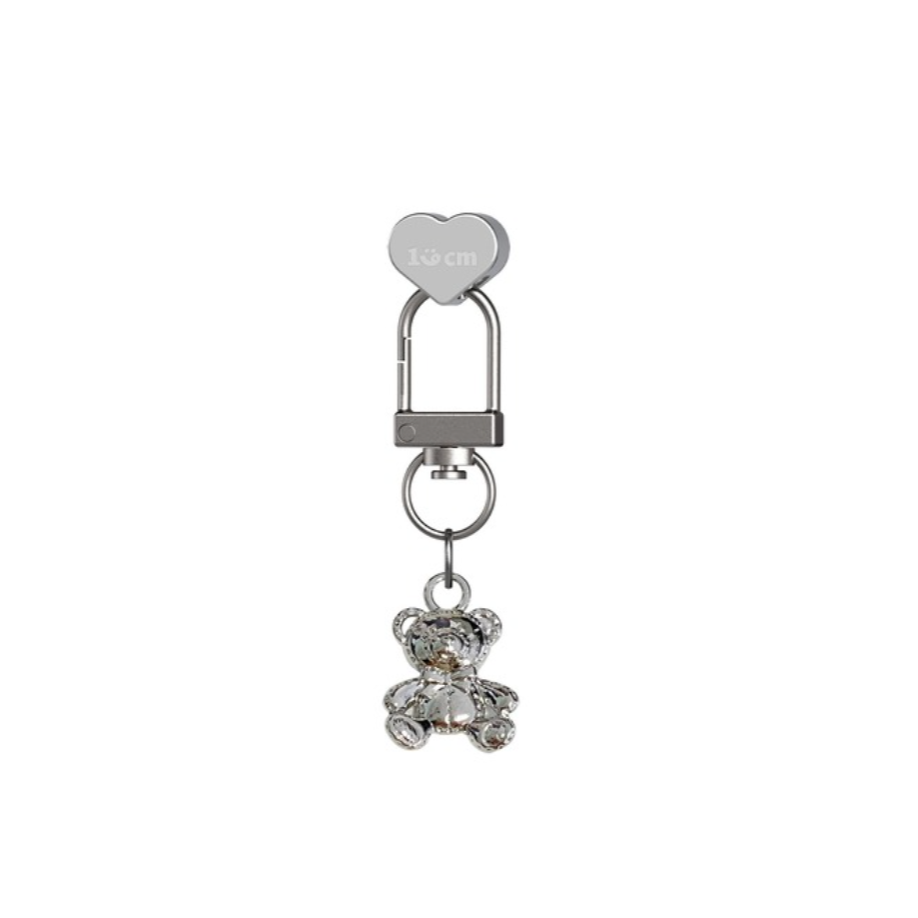 |168cm| Keychain Heart Charm (Silver Bear)
