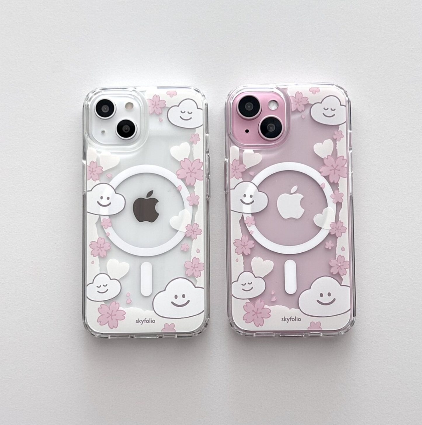 |skyfolio| Blossom White MagSafe Jelly Hard Phone Case