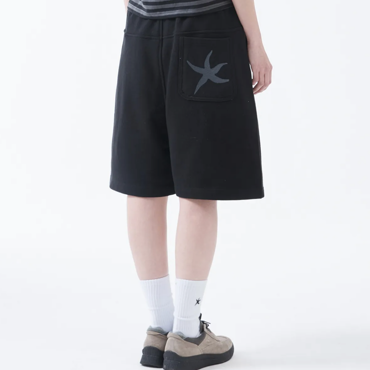 |THE COLDEST MOMENT| TCM Back Logo Half Sweat Pants (Black)