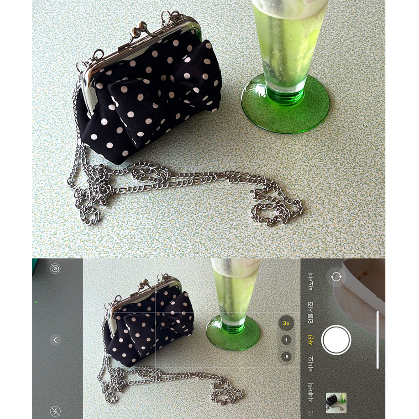 |Peakdrawing| |Black.ver| Ribbon Polkadot Frame Mini Bag