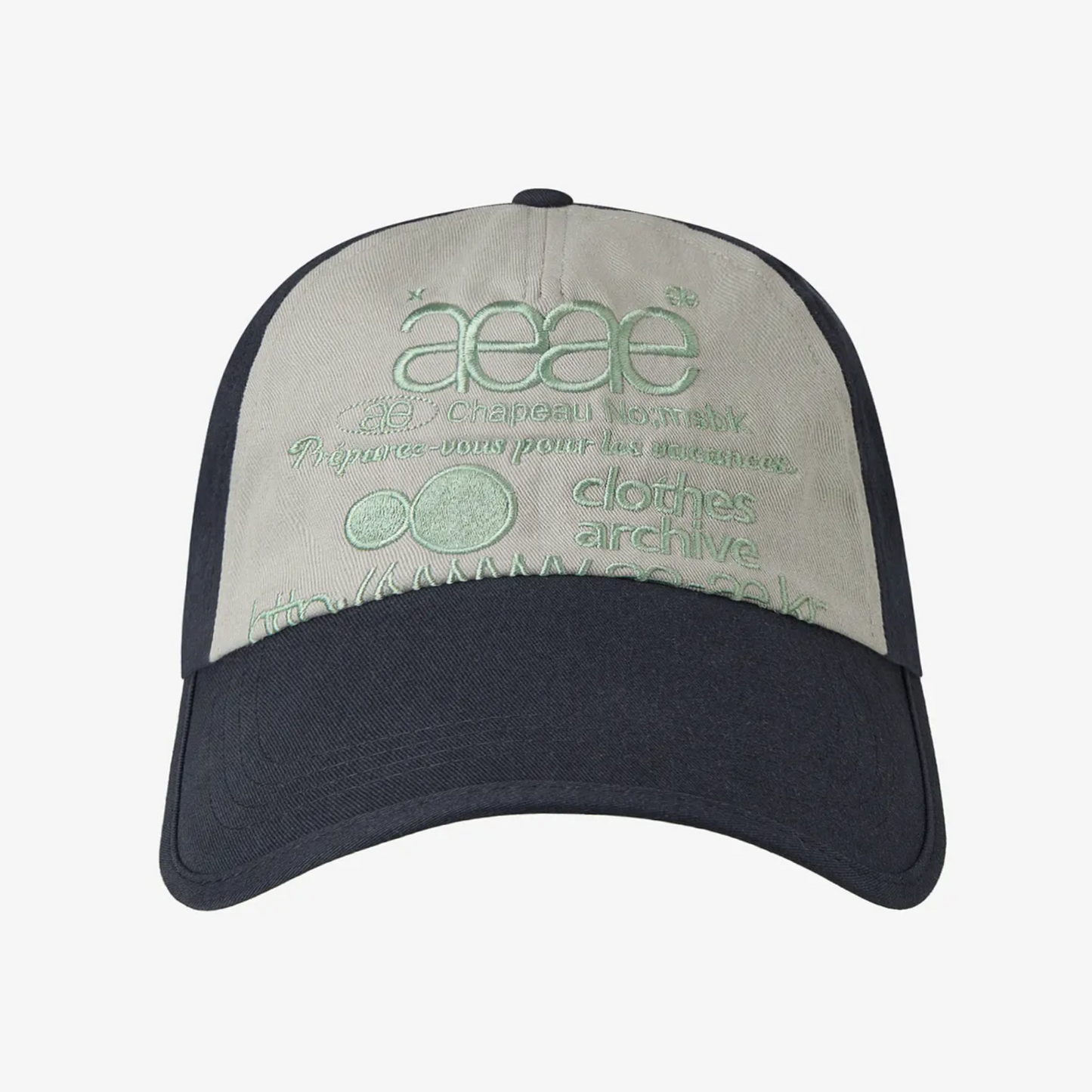 |aeae| WEB LOGO 5 PANNEL BALL CAP |DARK NAVY/ASH|