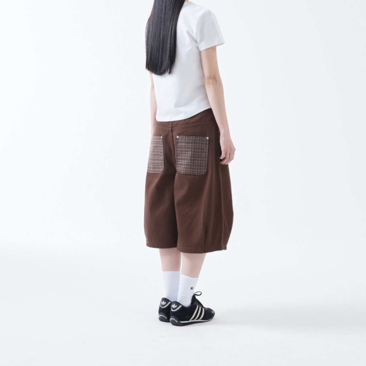 |THE COLDEST MOMENT| TCM Check Pocket Half Pants (Brown)
