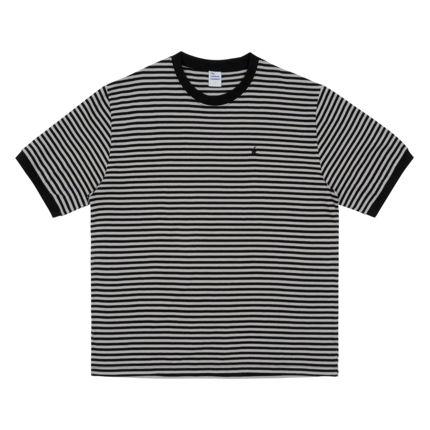 |THE COLDEST MOMENT| TCM Mini Logo Stripe Ringer T (Black)