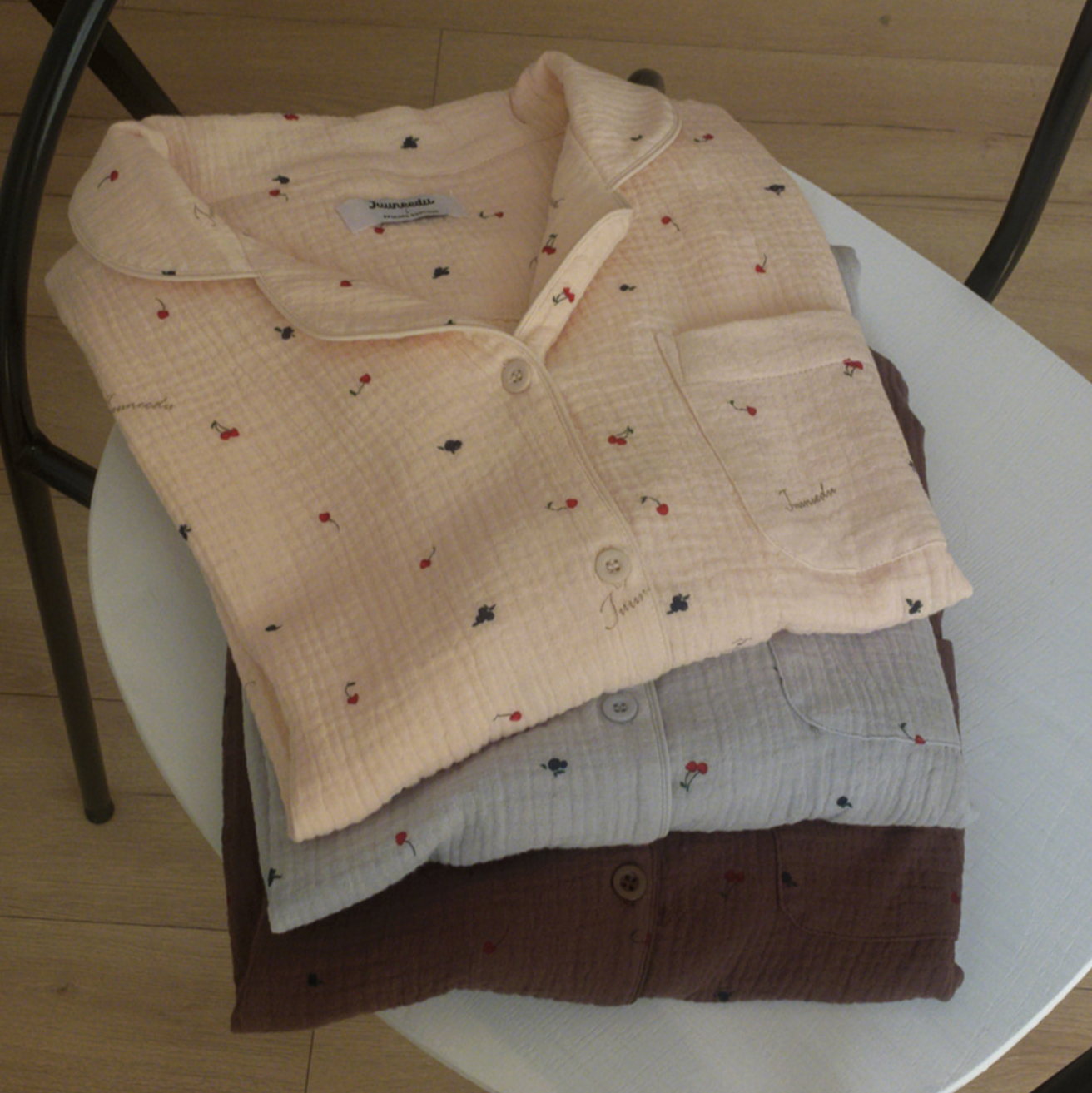 |Juuneedu| Cherry Yoru Cotton Short Sleeve Pajamas Set