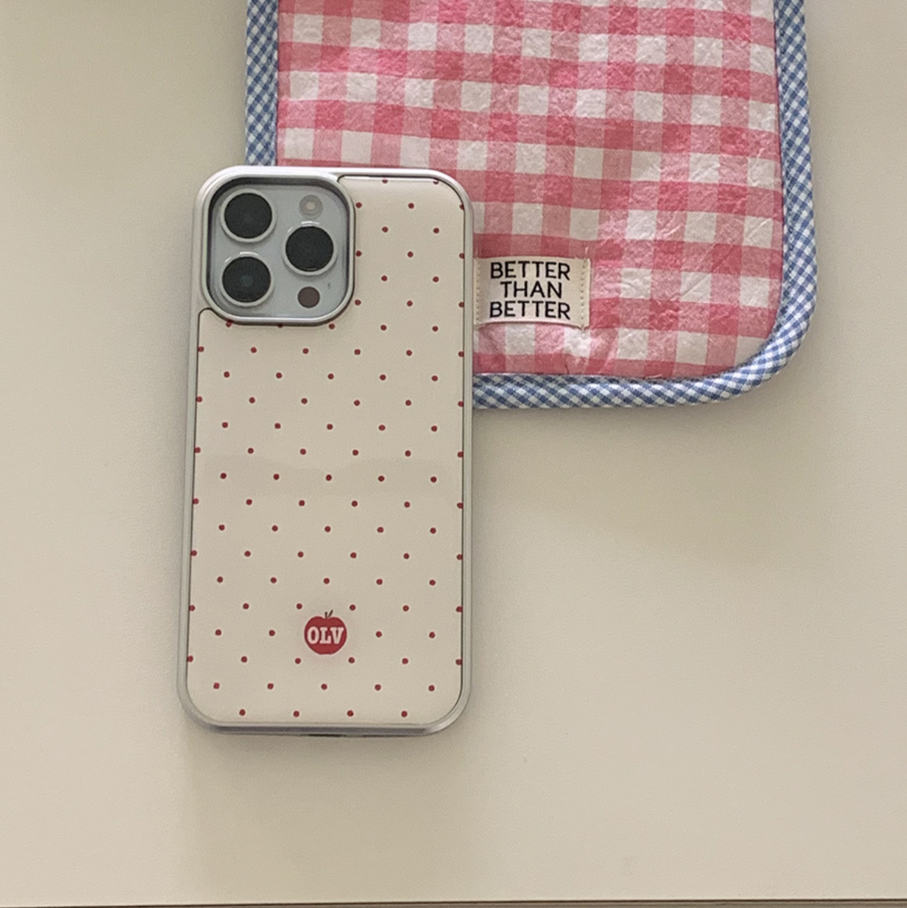 |OLIVET| OLV Apple Dot Epoxy Case (Silver Frame)