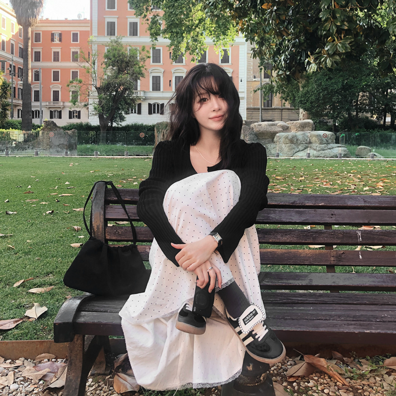 |SLOWAND| ONLY SLOW Verso Dotted Long Dress