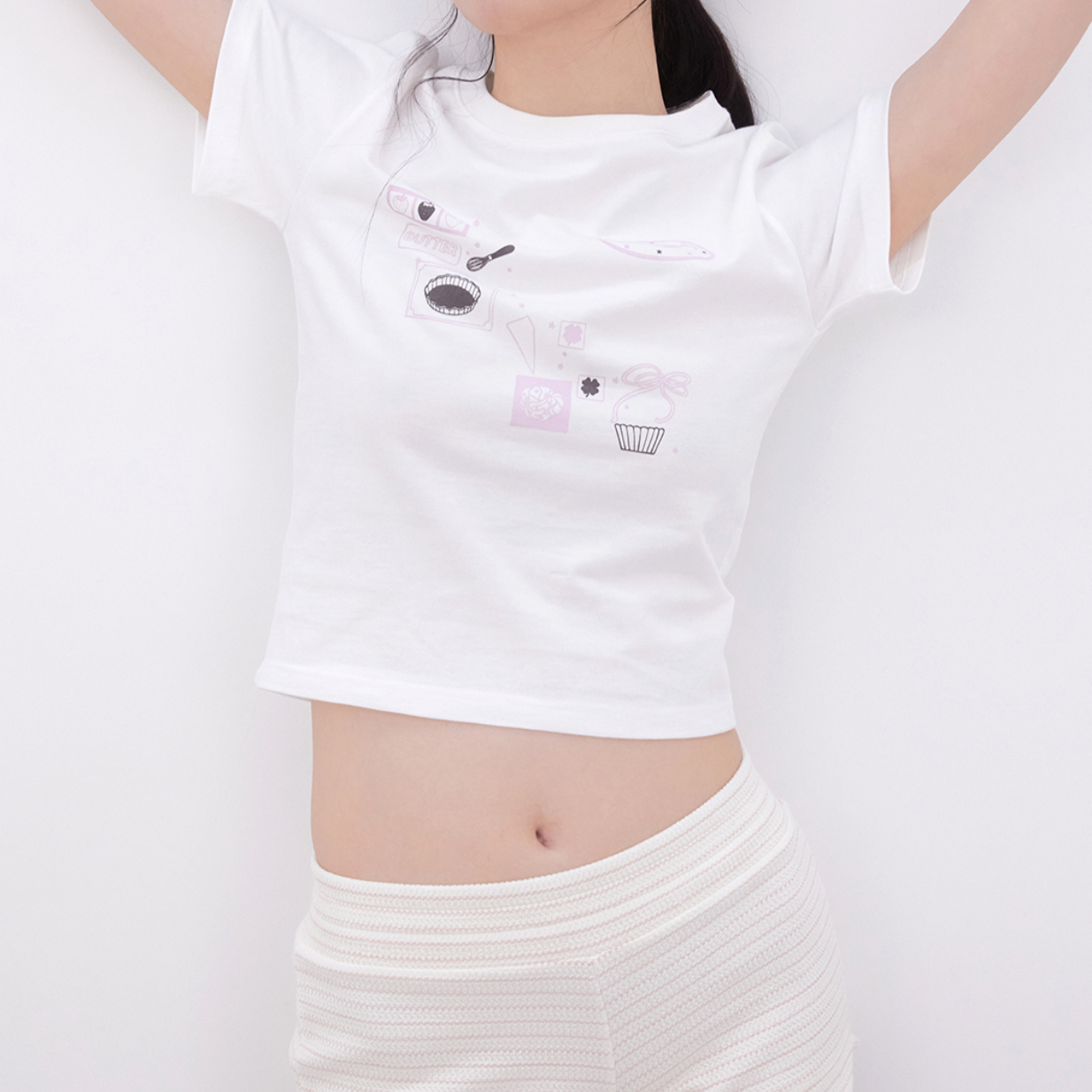 |Inner museum| Baking Print T-Shirt (PINK)
