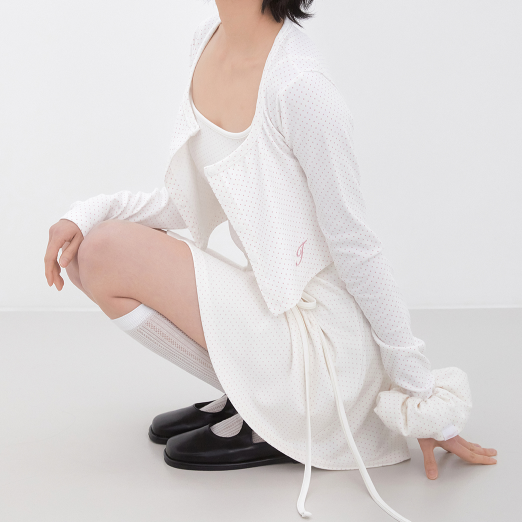 |Inner museum| Dot Strap Mini Dress (IVORY)