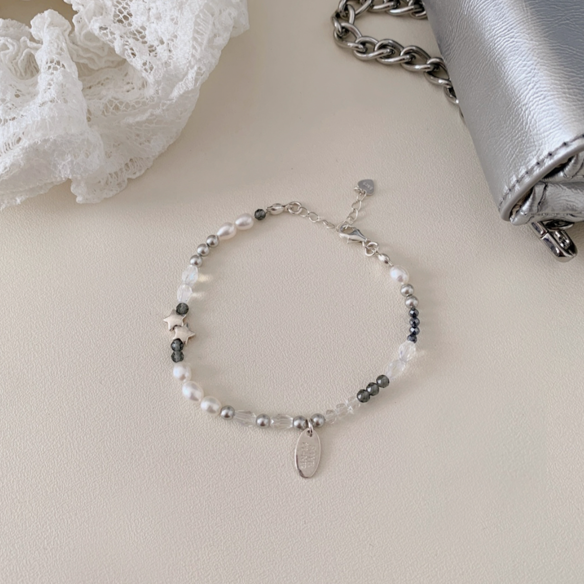 |SOYE PI-NE| Sharp Black Star Silver Bracelet