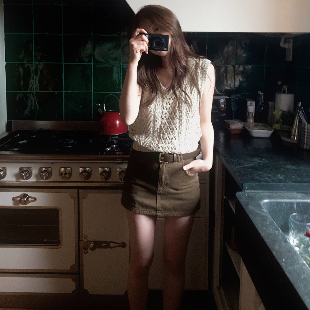 |SLOWAND| Laura Vintage Skirt Pants Belt Set