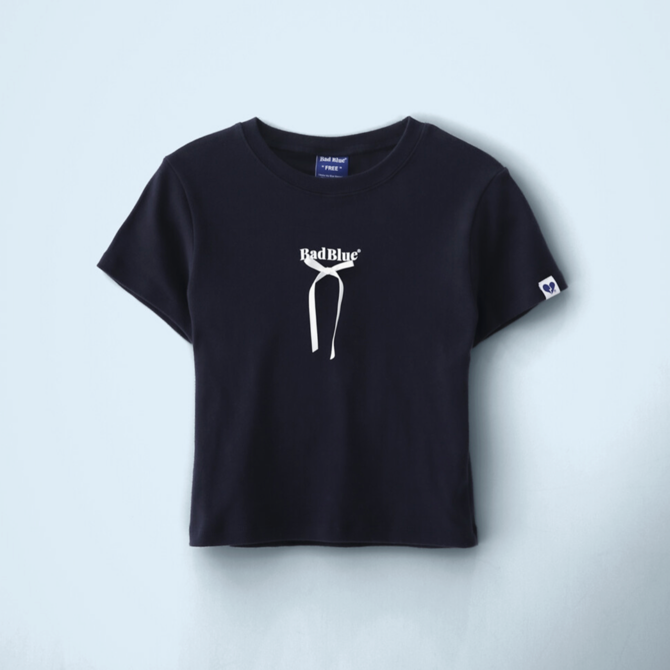 |BadBlue| Ribbon Logo Slim Tee Navy