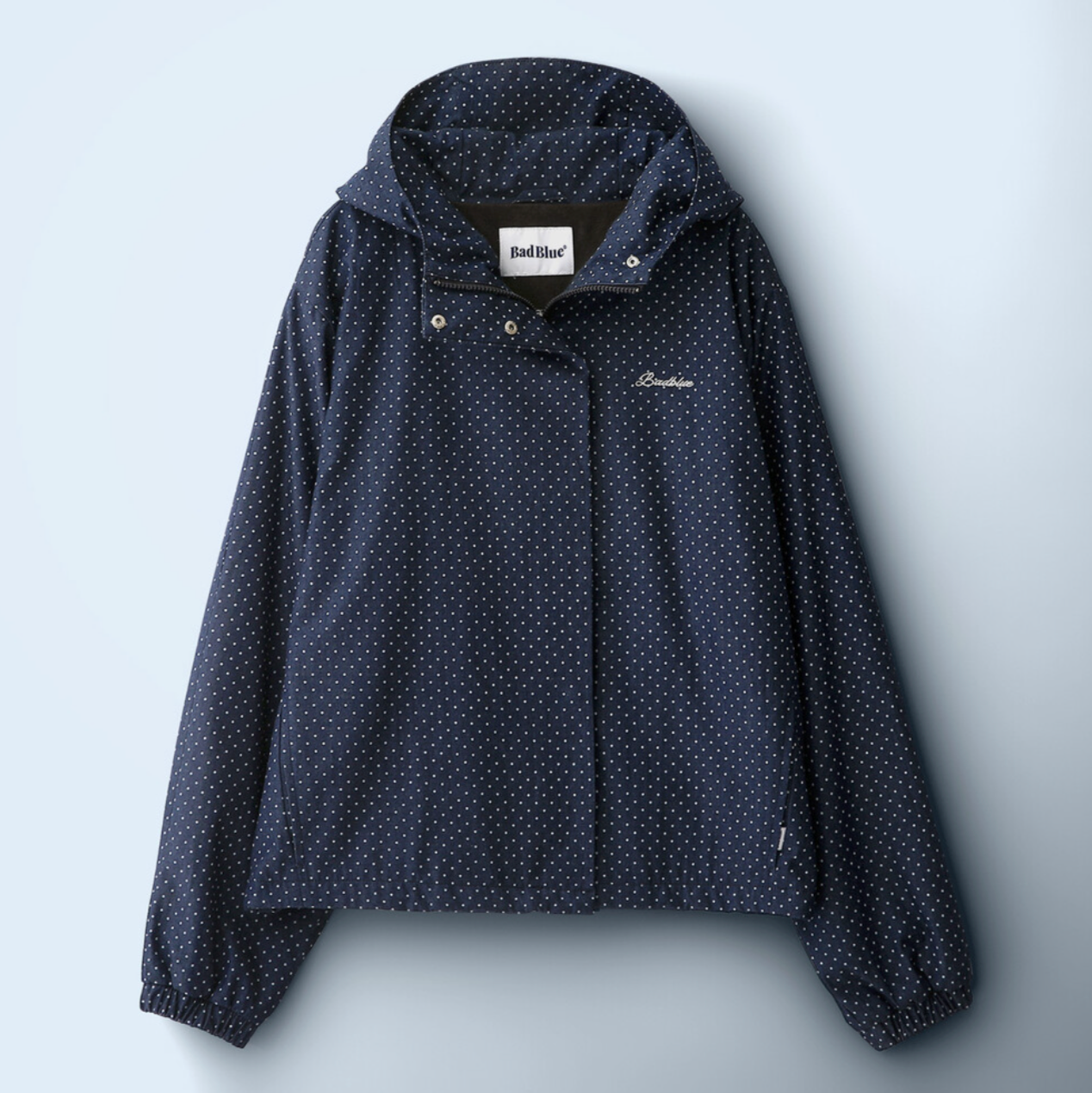|BadBlue| Dot Denim Hoodie Jacket Deep Blue