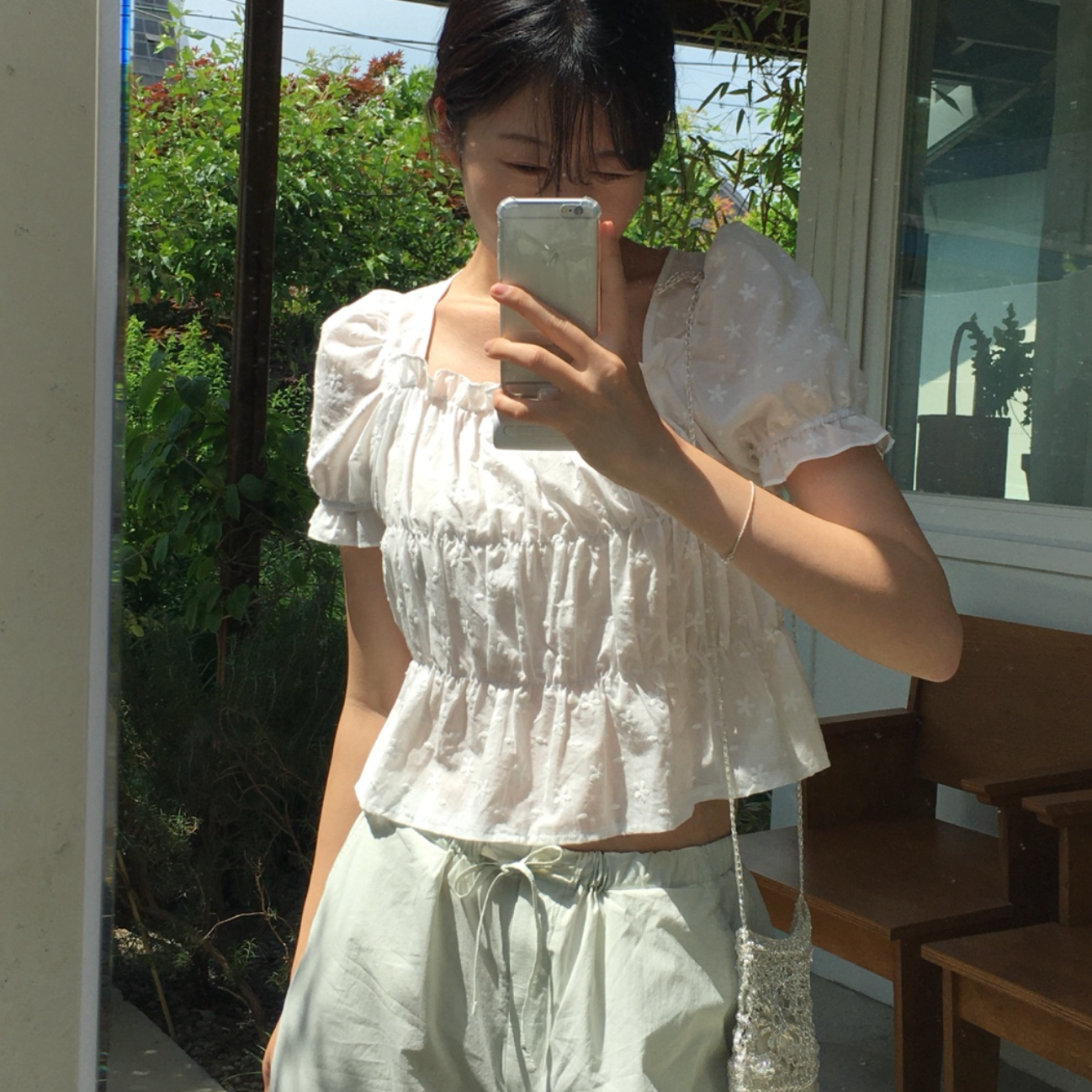 |PETER AND WENDY| Plumeria Shirring Blouse
