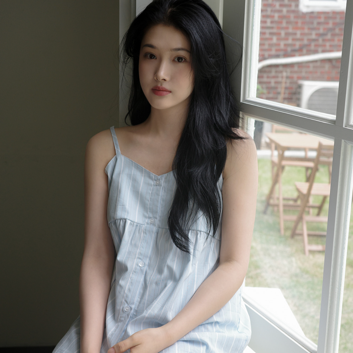 |Juuneedu| And Stripe Sleeveless Pyjama Set