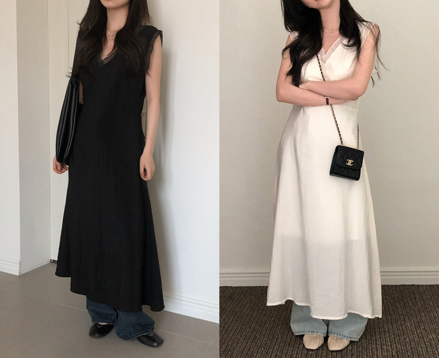 |CREAM CHEESE| Sasha Chiffon Layered Long Dress