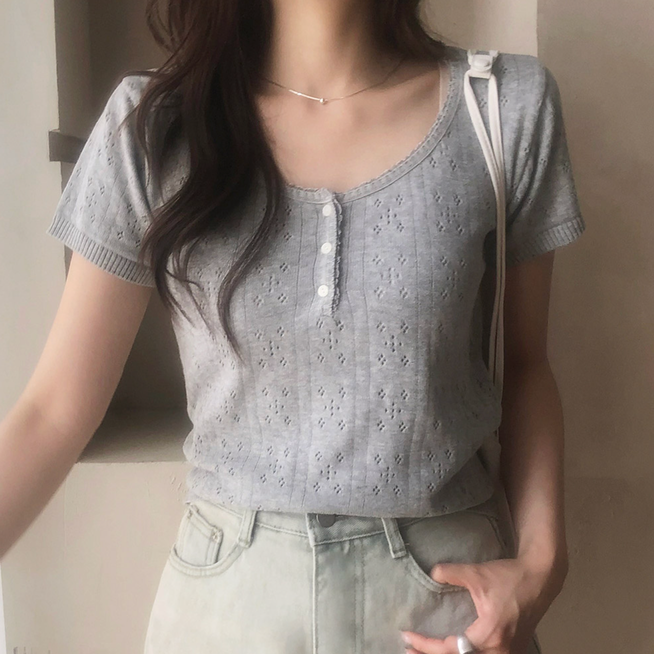 |SLOWAND| # SLOWMADE Fine Punching Half-Knit