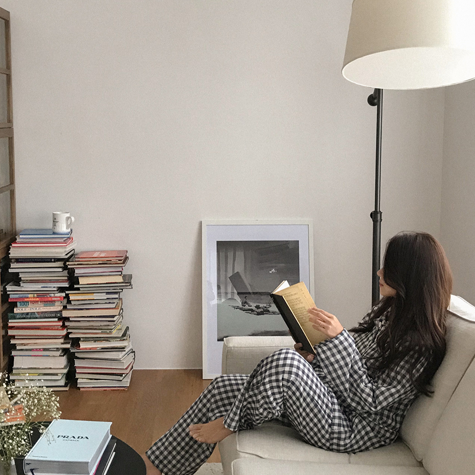 |Juuneedu| Double Cotton Gingham Check Pyjamas