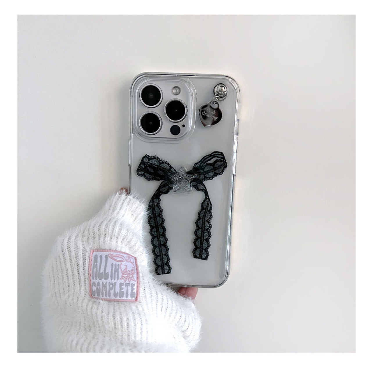 |Peakdrawing| Black Lace Star Jelly Hard Case