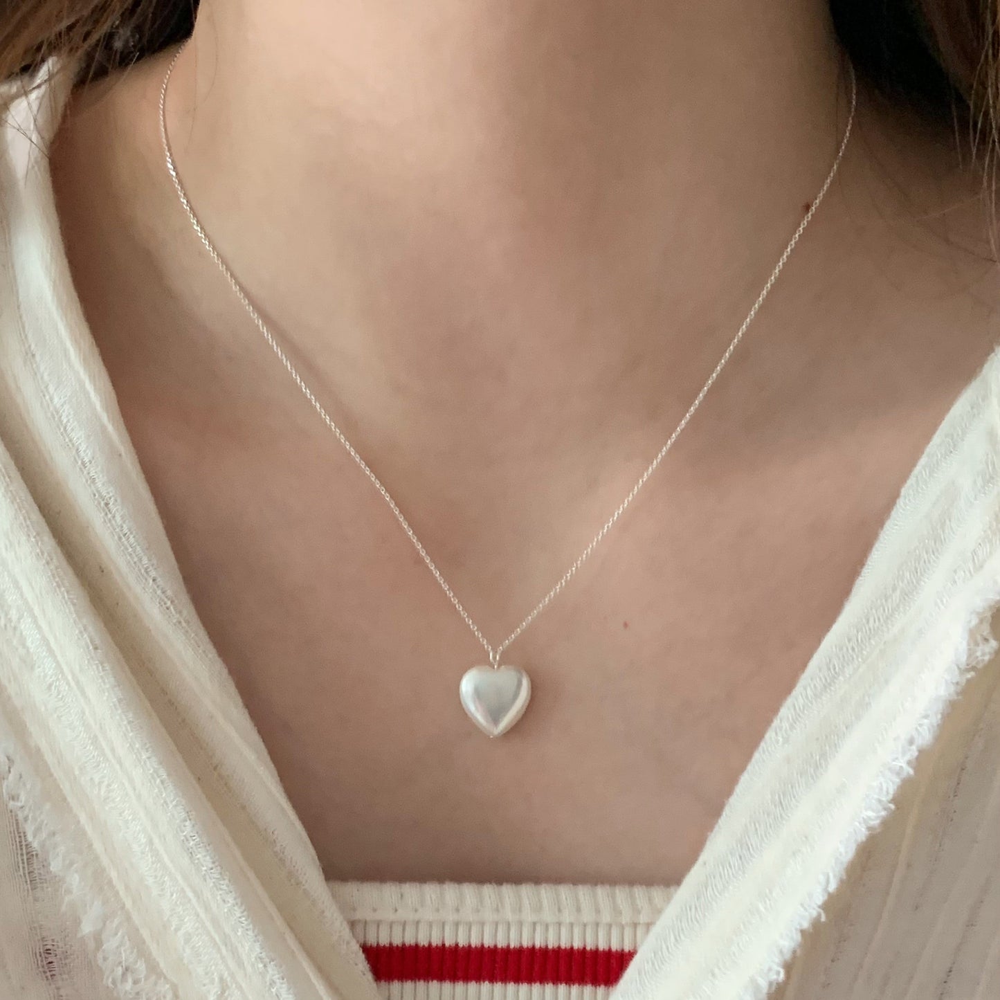 |Forimyme| Big Heart Silver Necklace