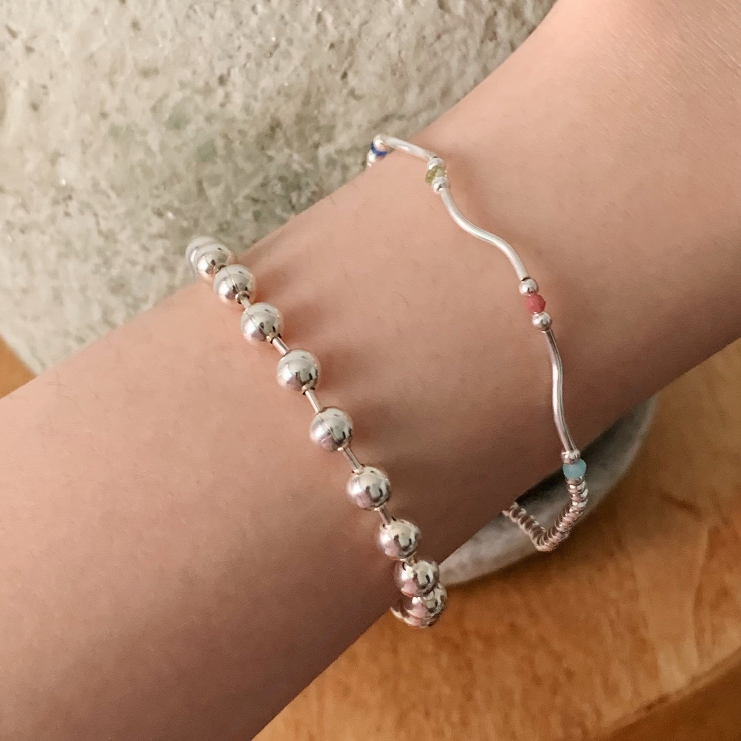 |Forimyme| Silver 925 Deep Beads Silver Bracelet