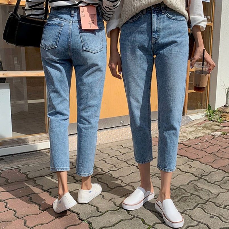 |qnigirls| 155 Line Slim Baggy Denim