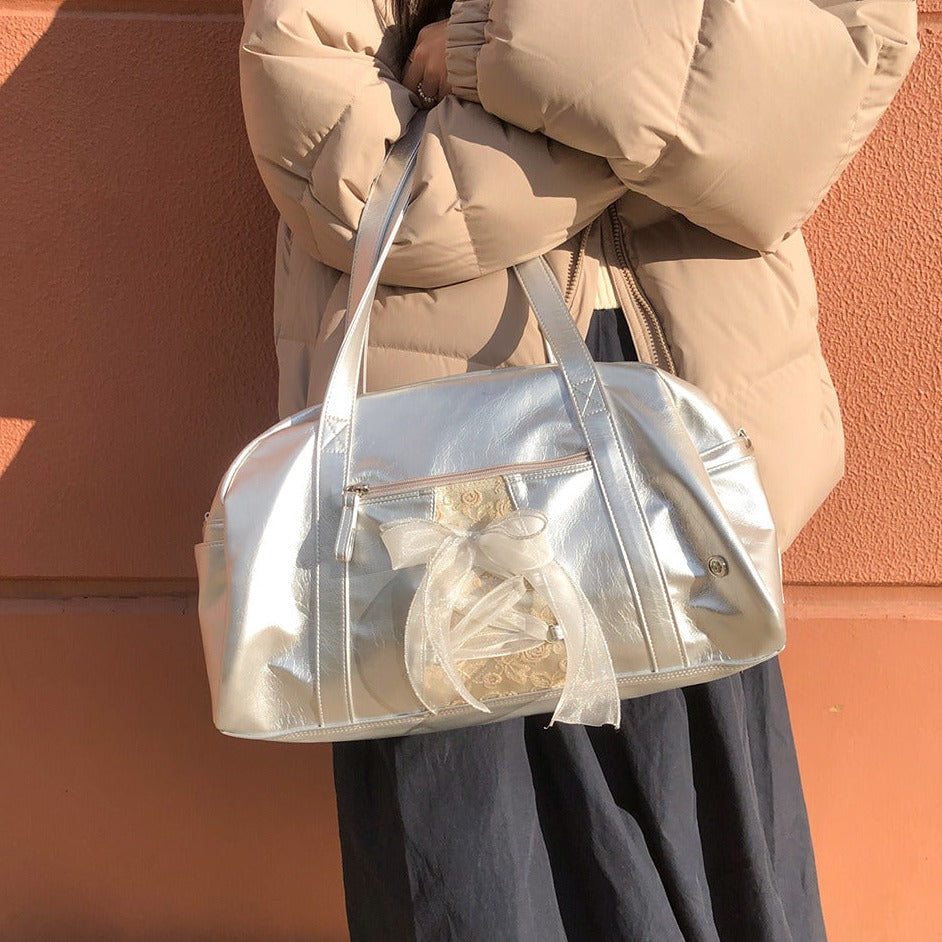 |ovuni| DAILY RIBBON GYM BAG SILVER