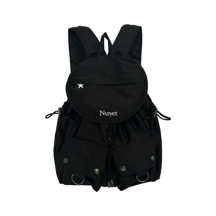 |NuYet| Black Round Pocket Backpack