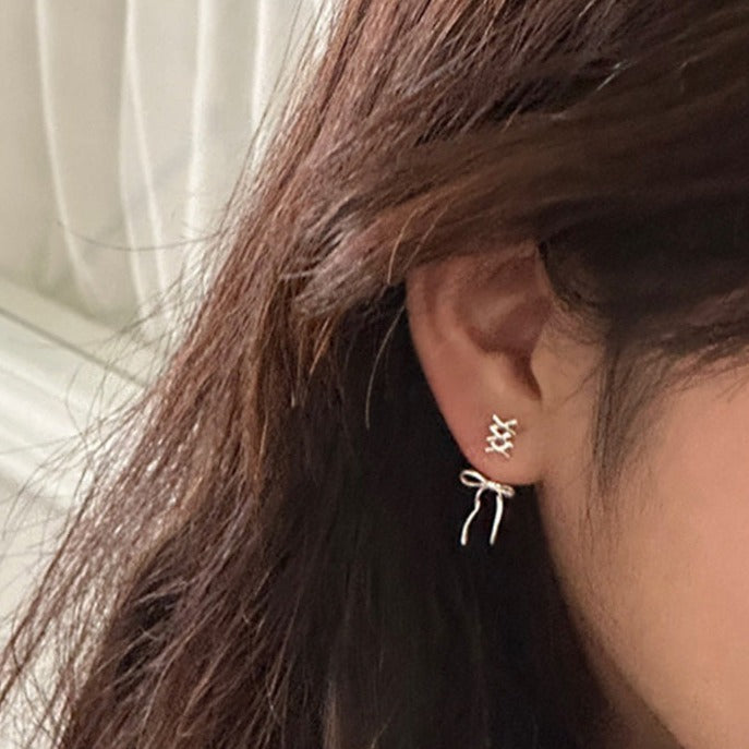|sora'de| (925silver) Ribbon Earrings