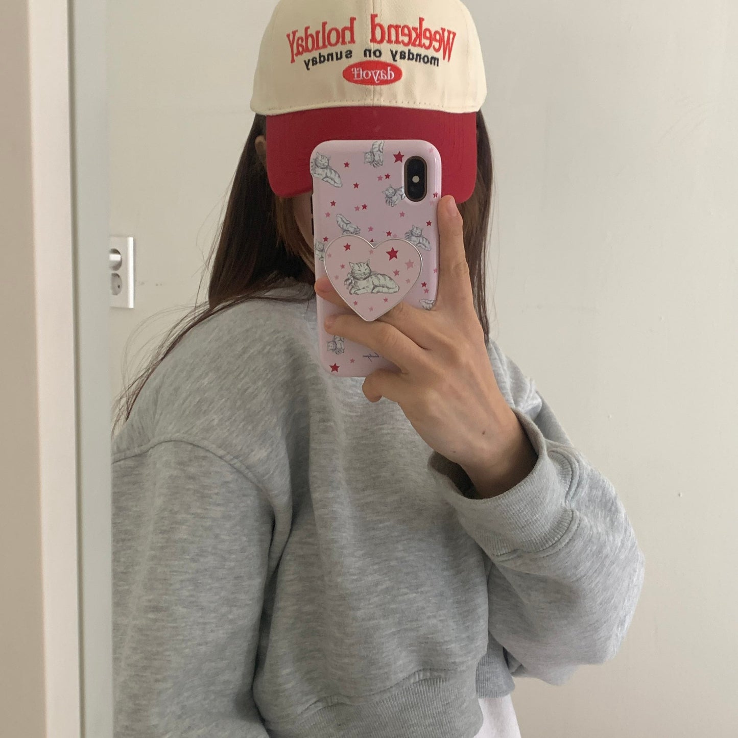 |second boutique| Pink Star Kitty Vintage Drawing Hard Phone Case