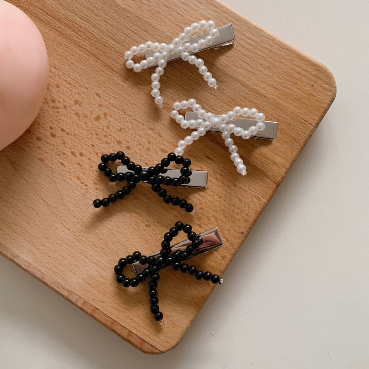 |SOYE PI-NE| Sonya Ribbon Pearl Hairpin Set