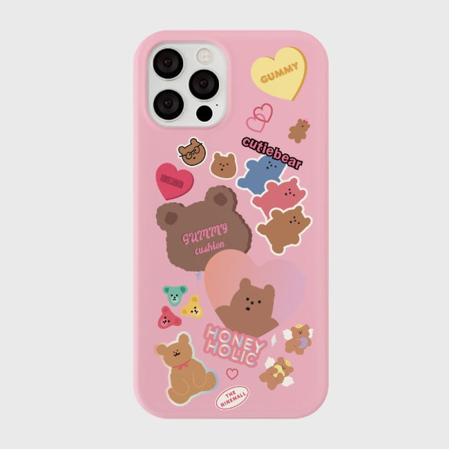 |THENINEMALL| Bear Sticker Pack Hard Phone Case (3 types)