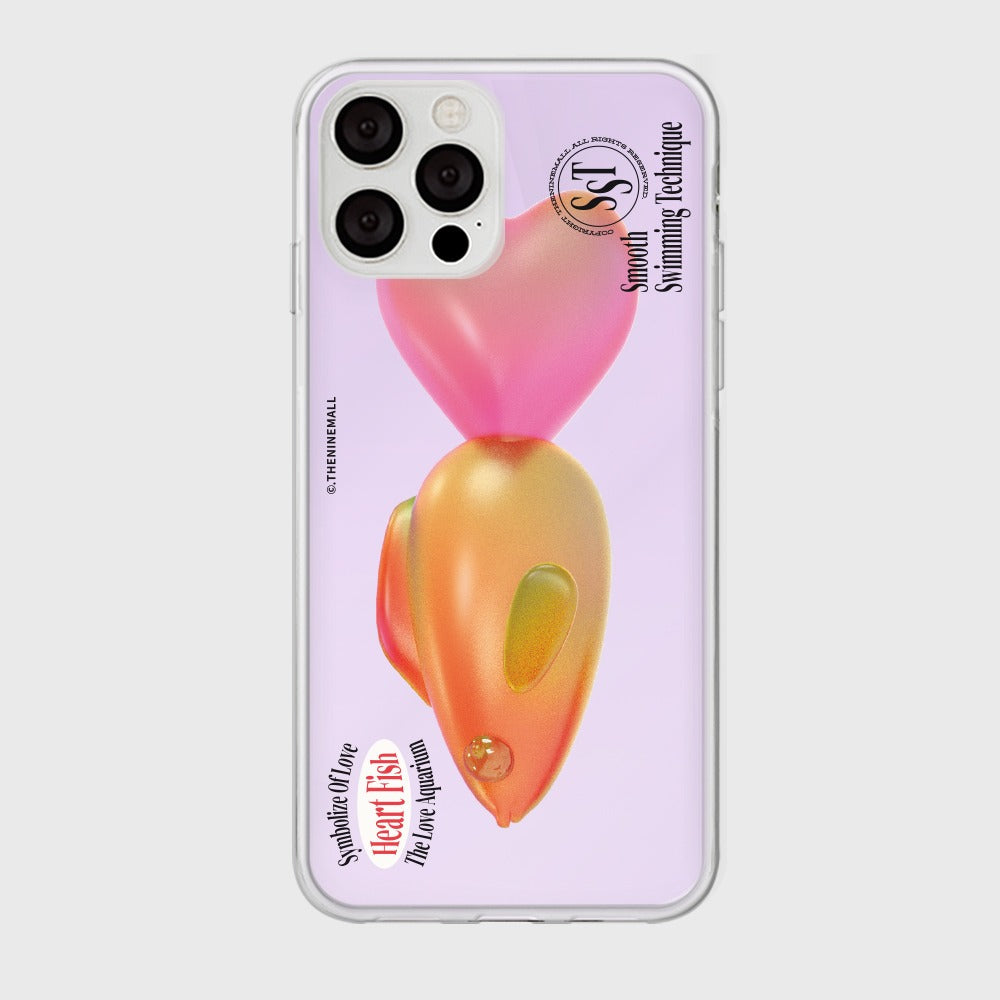 |THENINEMALL| Big Heart Fish Mirror Phone Case