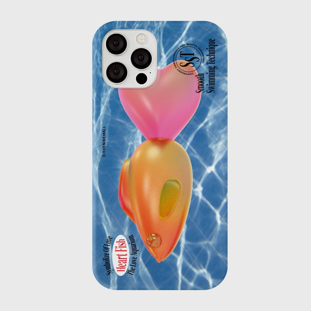 |THENINEMALL| Big Heart Fish Hard Phone Case (2 types)