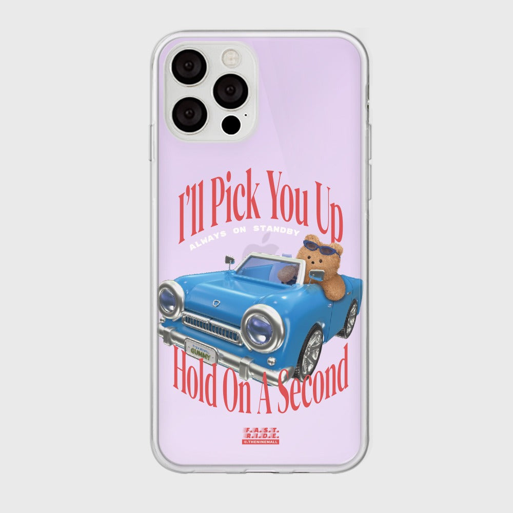 |THENINEMALL| Blue Car Teddy Mirror Phone Case