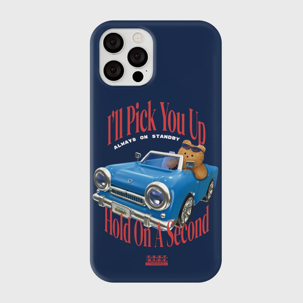 |THENINEMALL| Blue Car Teddy Hard Phone Case (3 types)