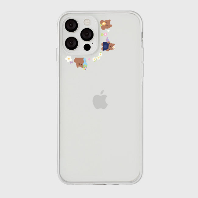 |THENINEMALL| Camera Flower Gummy Clear Phone Case (Jelly Case, 11PRO)