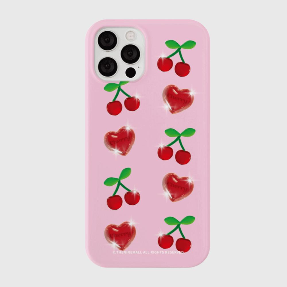 |THENINEMALL| Clear Cherry Pattern Hard Phone Case (2 types)