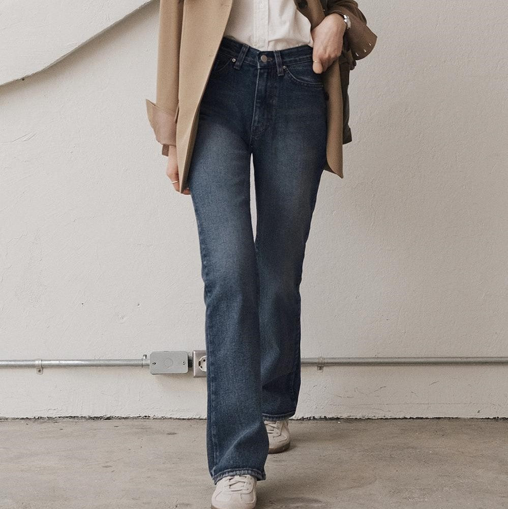 |SLOWAND| #SLOWMADE Semi-boot Cut Denim Pants (4 Colors)