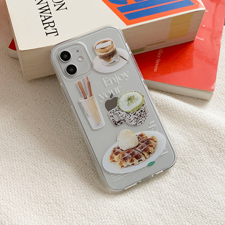|Mademoment| Enjoy Brunch 디자인 Clear Phone Case (3 Types)