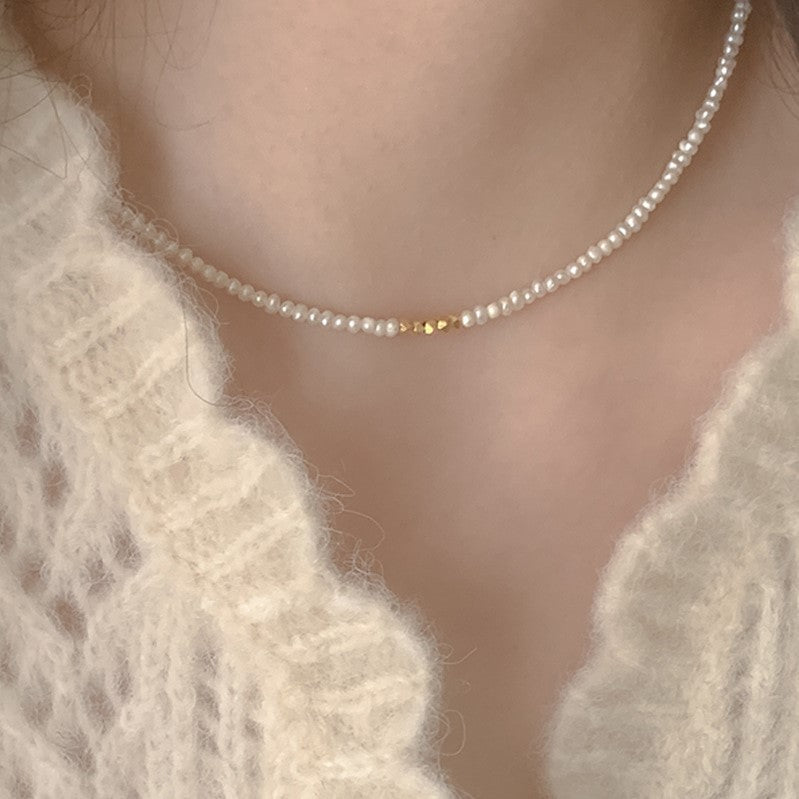 |moat| Gold Pearl Necklace (silver925)