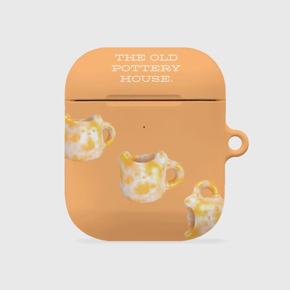|THENINEMALL| 패턴 오렌지 포터리 AirPods Hard Case
