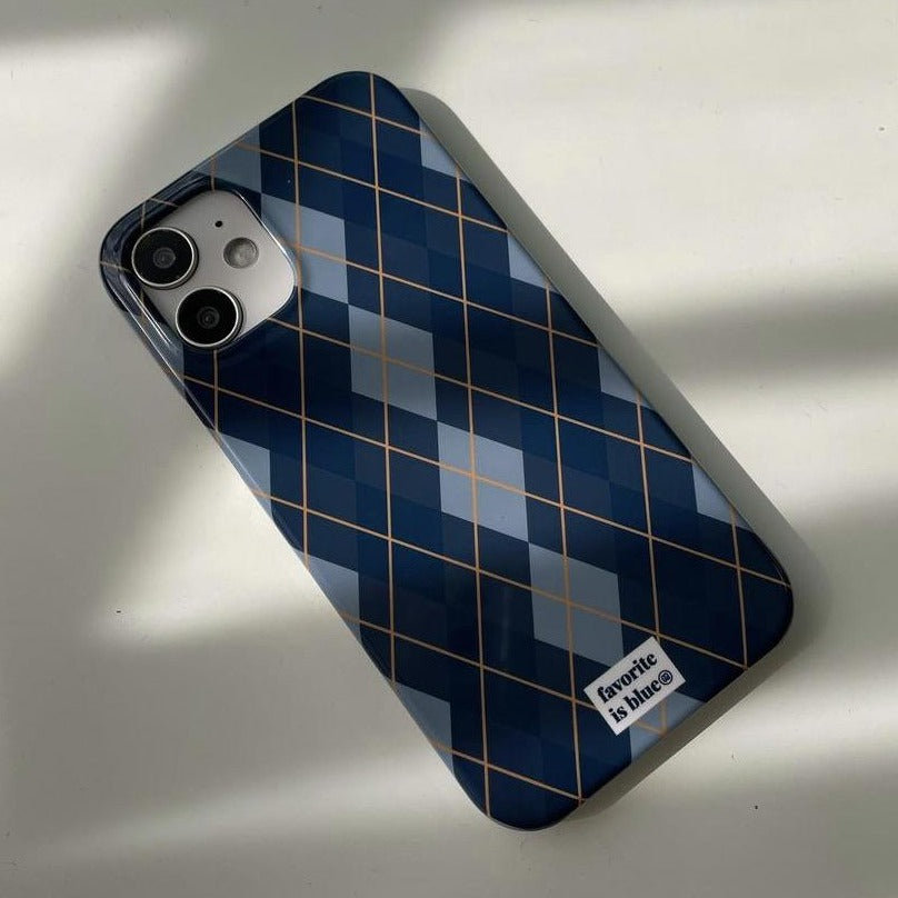 |midmaly| Blue Argyle Phone Case