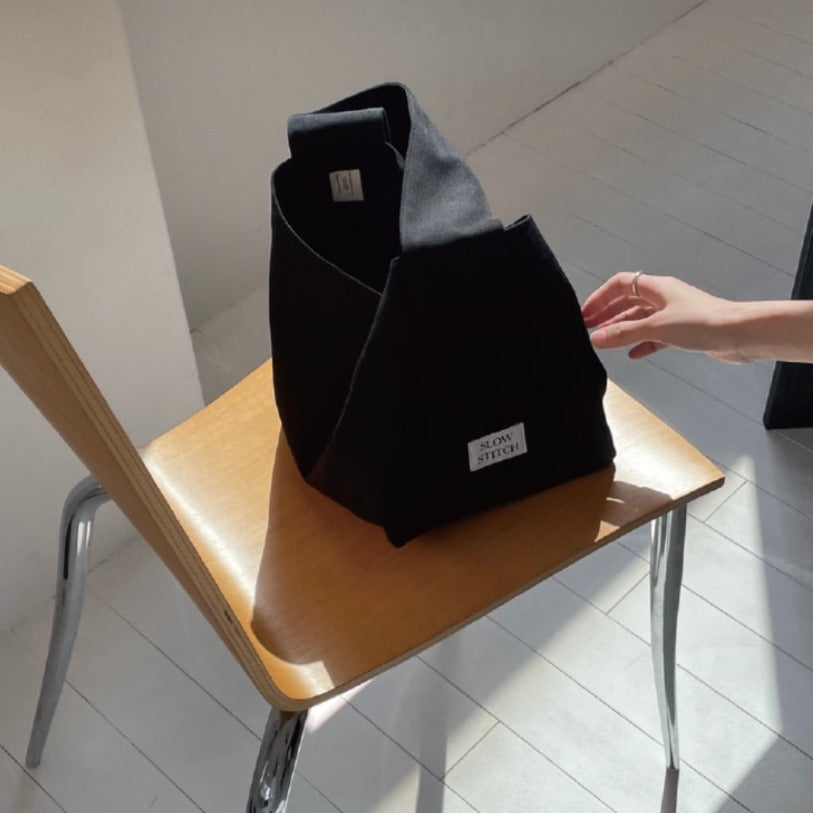 |SLOWSTITCH| Tote Bag (Ivory/ Black)