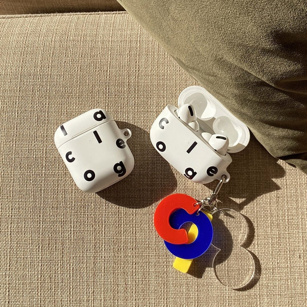 |collagevacance| Logo Alphabet AirPods Case (White)