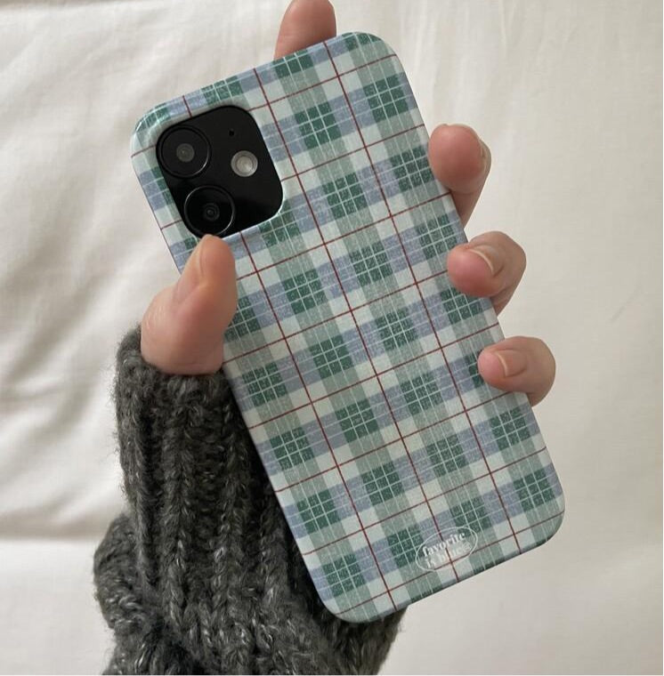 |midmaly| Blue Linen Phone Case