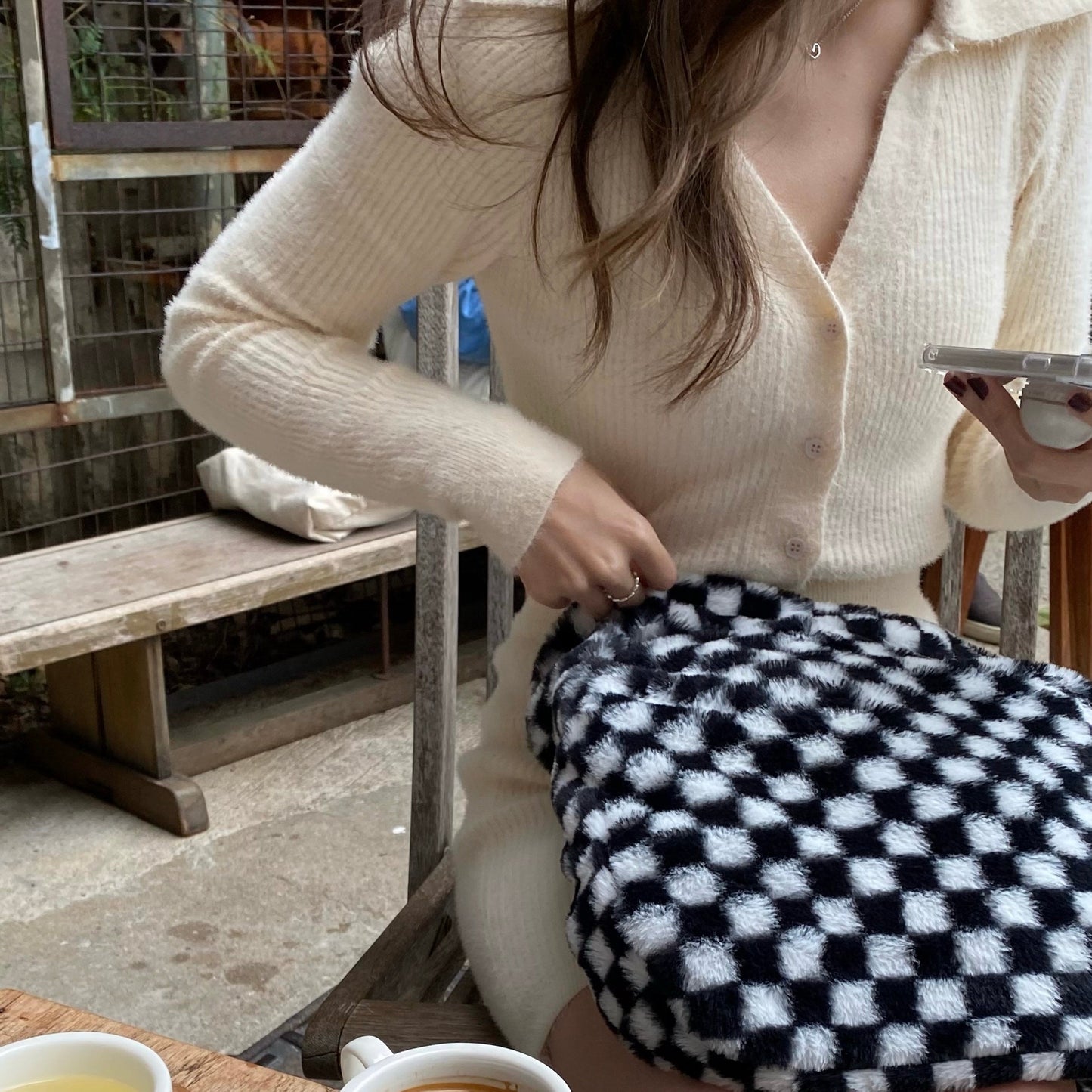 |ohue's pick| Angora Crop Knit Two-piece (2 colours)