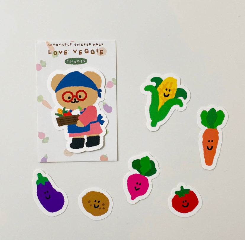 |TETEUM| LOVE VEGGIE STICKER PACK